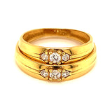 Duo de bandas en oro amarillo 18k