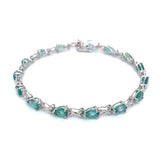 Pulsera de esmeralda en plata 925.