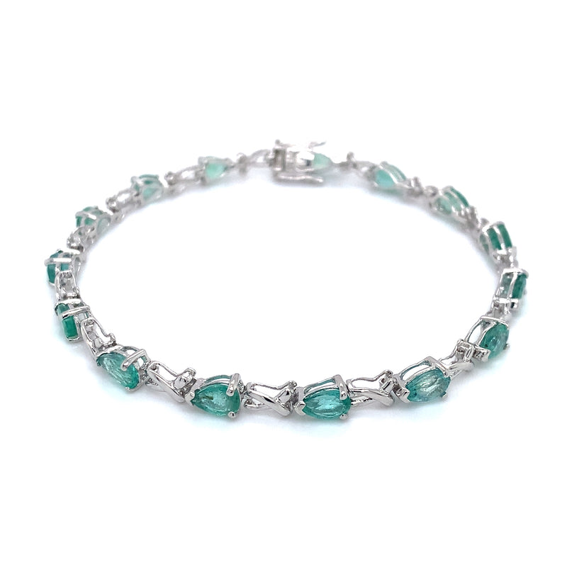 Pulsera de esmeralda en plata 925.