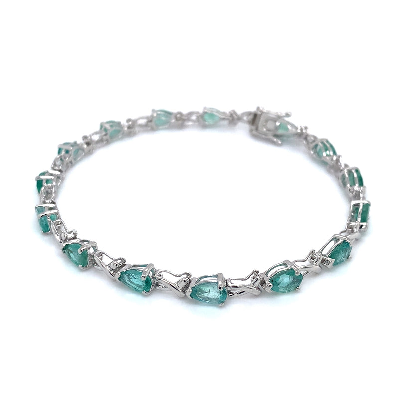 Pulsera de esmeralda en plata 925.