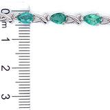 Pulsera de esmeralda en plata 925.