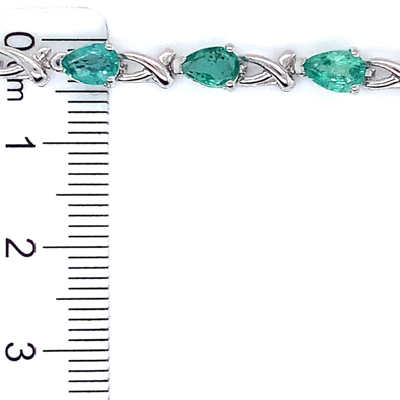 Pulsera de esmeralda en plata 925.
