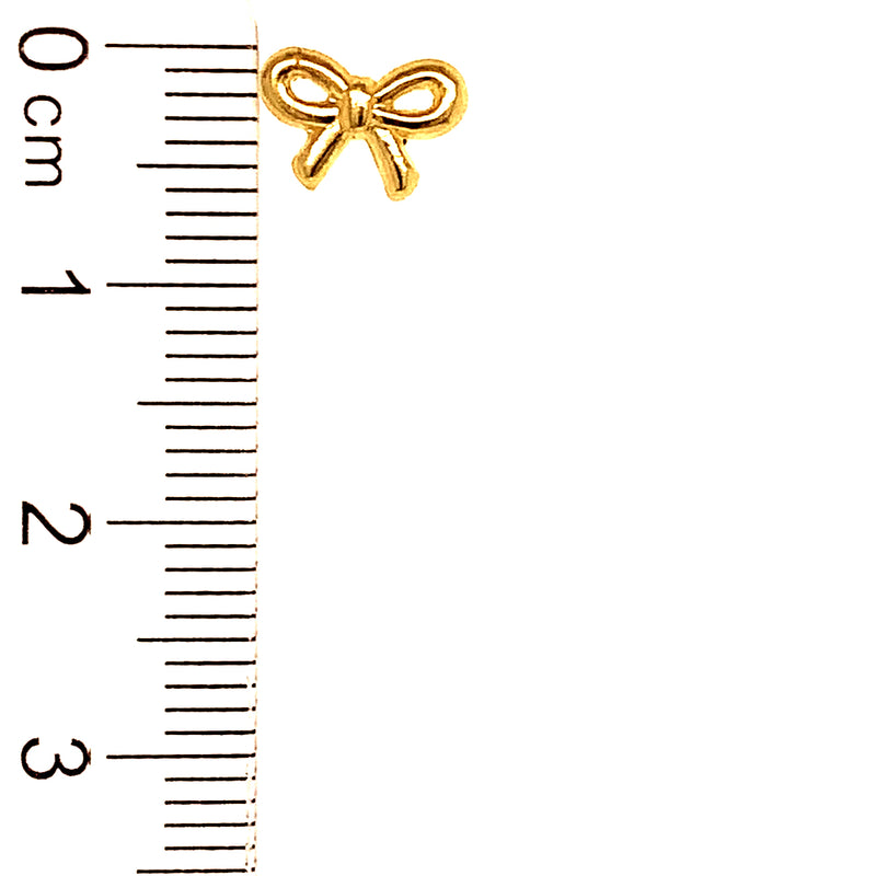 Aretes (lazo) para bebés en oro amarillo 10kt.