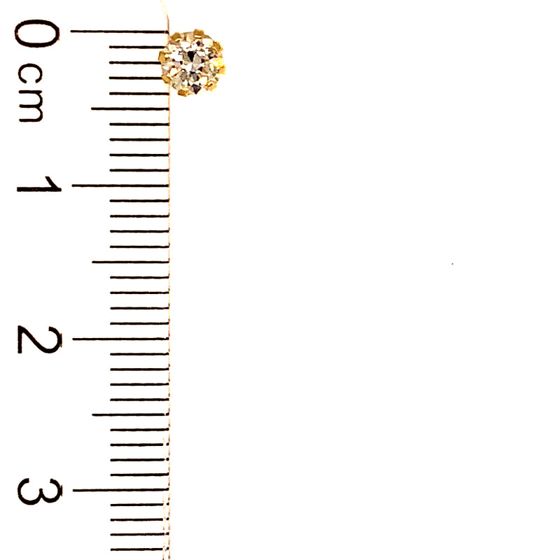 (LD) Aretes de bebé con diamantes de laboratorio en oro amarillo 14kt.