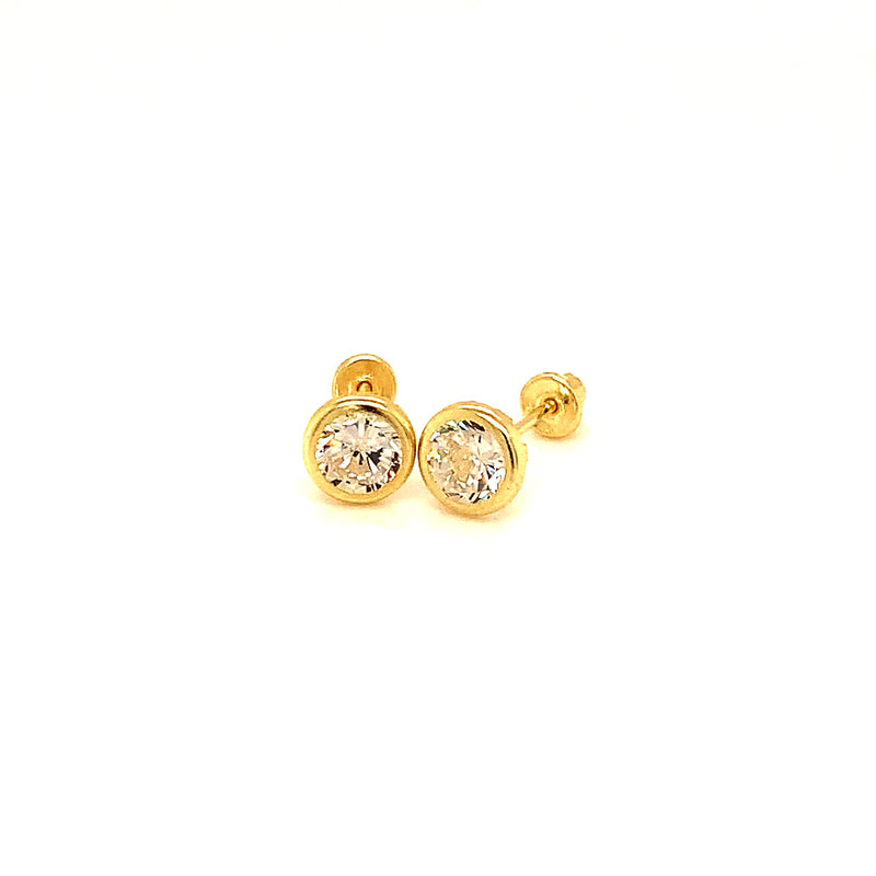 Aretes (circones) para bebés en oro amarillo 10kt.