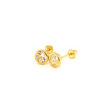 Aretes (circones) para bebés en oro amarillo 10kt.