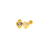 Aretes (corazón) para bebés en oro amarillo 10kt.