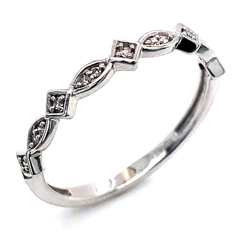 (SOFIA) Set de anillos con diamantes en oro blanco 10k