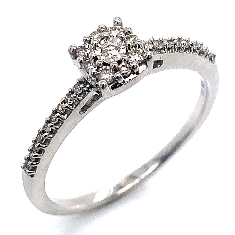 (SOFIA) Set de anillos con diamantes en oro blanco 10k