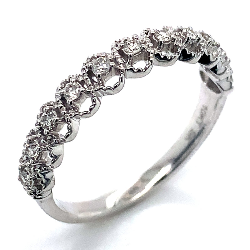 (SOFIA) Anillo con diamantes en oro blanco 10k