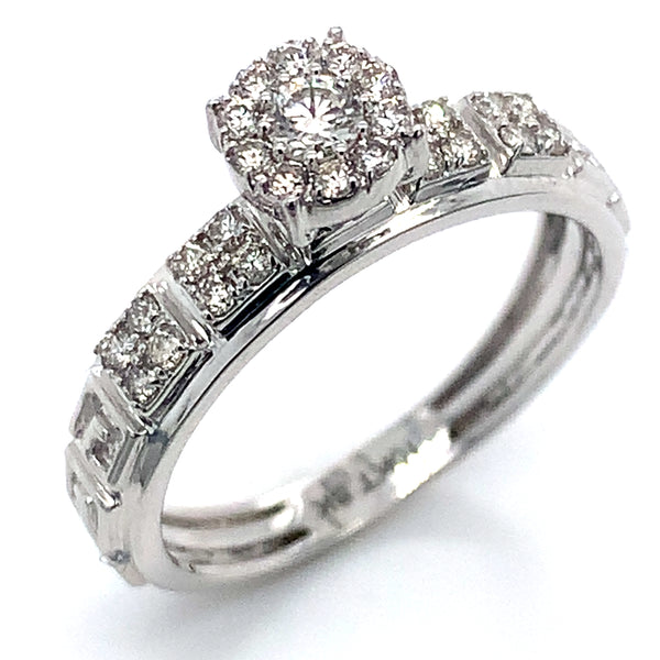 (SOFIA) Trío de anillos con diamantes en oro blanco 10k