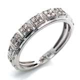 (SOFIA) Trío de anillos con diamantes en oro blanco 10k