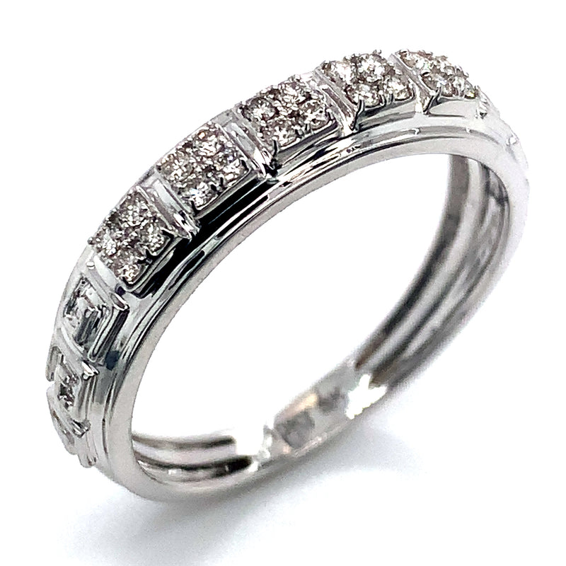 (SOFIA) Trío de anillos con diamantes en oro blanco 10k