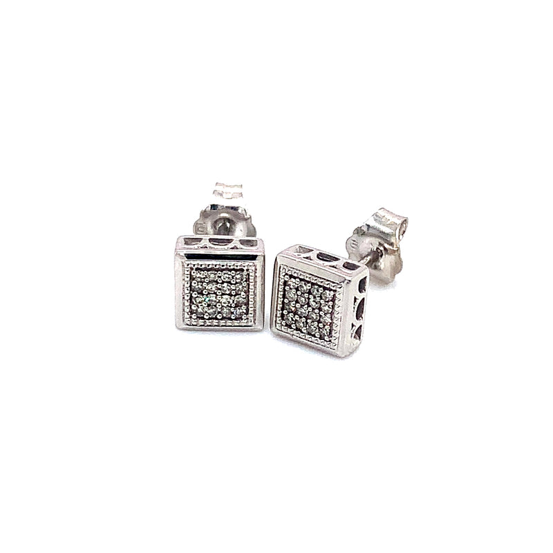 (SOFIA) Aretes con diamantes en oro blanco 10kt