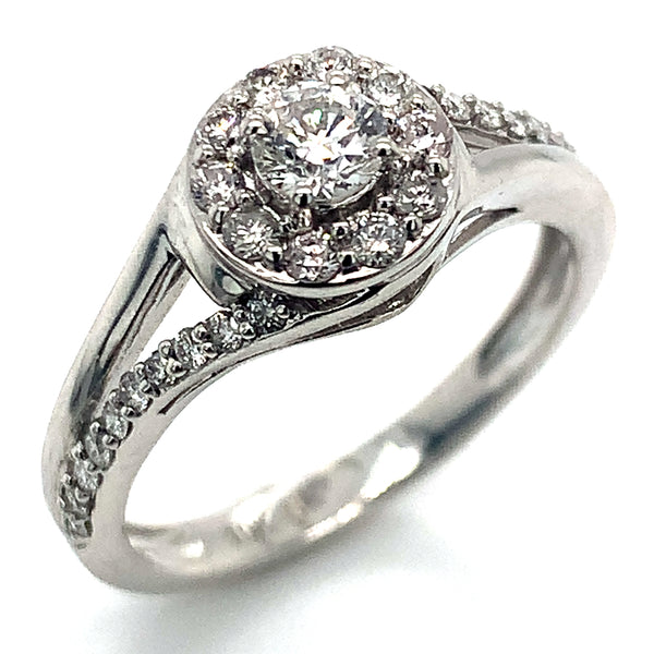 (SOFIA) Set de anillos con diamantes en oro blanco 10k