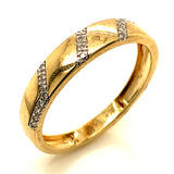 (SOFIA) Trío de anillos con diamantes en oro amarillo 10k