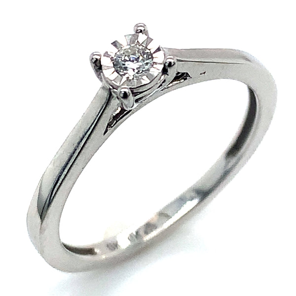 (SOFIA) Set de anillos con diamantes en oro blanco 10k