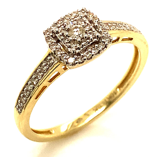 (SOFIA) Set de anillos con diamantes en oro amarillo 10k