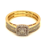 (SOFIA) Set de anillos con diamantes en oro amarillo 10k