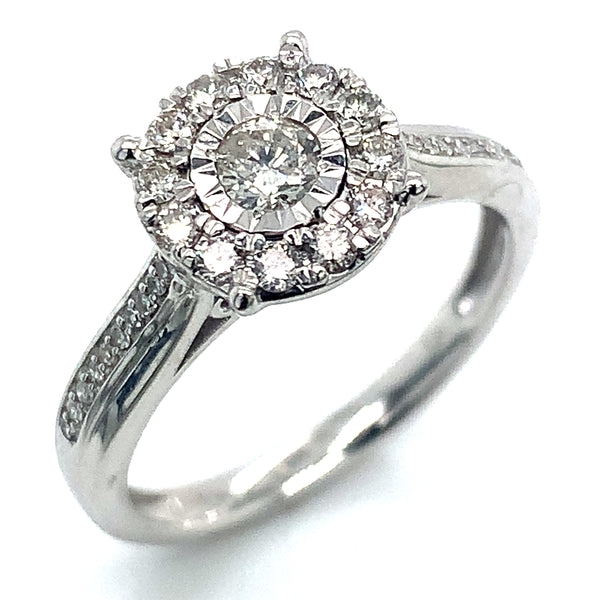 (SOFIA) Set de anillos con diamantes en oro blanco 10k