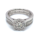 (SOFIA) Set de anillos con diamantes en oro blanco 10k