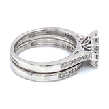 (SOFIA) Set de anillos con diamantes en oro blanco 10k
