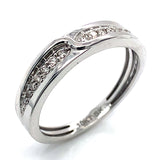 (SOFIA) Trío de anillos con diamantes en oro blanco 10k