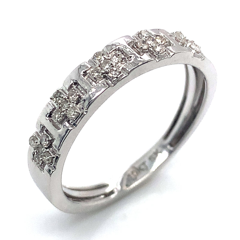 (SOFIA) Trío de anillos con diamantes en oro blanco 10k
