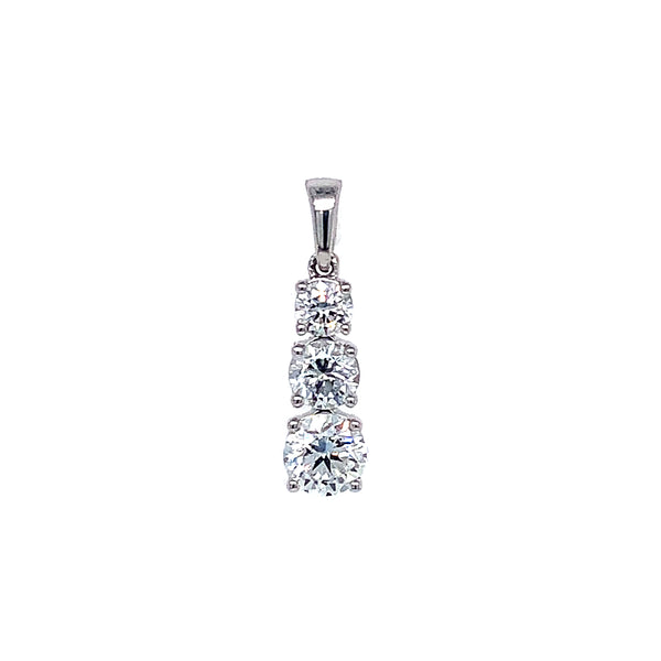 (LD) Dije con diamante de laboratorio en oro blanco 14kt.