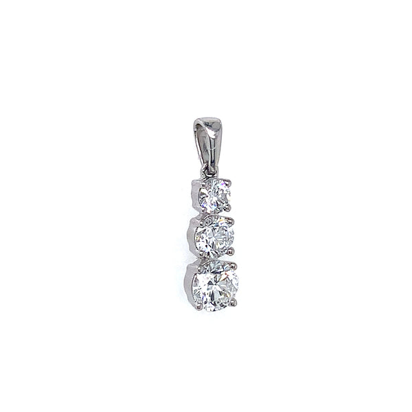 (LD) Dije con diamante de laboratorio en oro blanco 14kt.