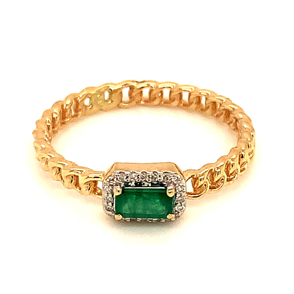 Anillo con esmeralda en oro amarillo 14kt. ANTES: $699