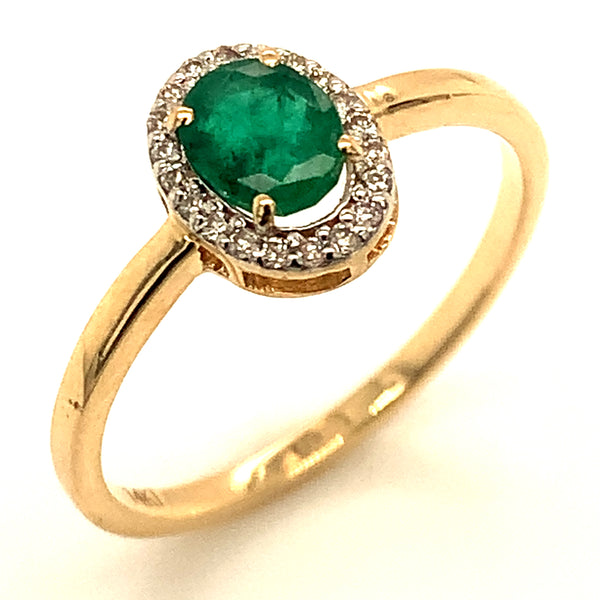Anillo con esmeralda en oro amarillo 14kt. ANTES: $599