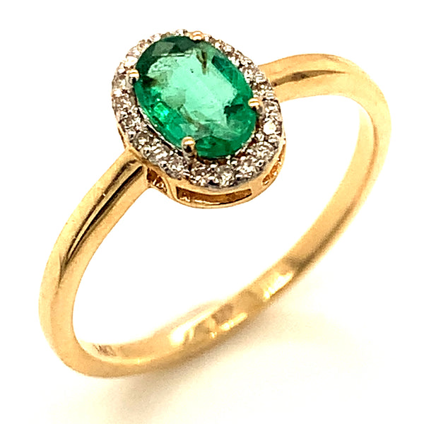 Anillo con esmeralda en oro amarillo 14kt. ANTES: $549