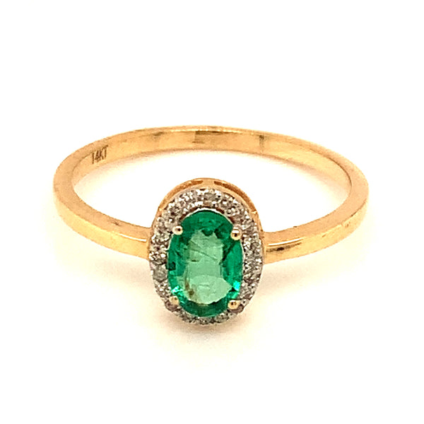 Anillo con esmeralda en oro amarillo 14kt. ANTES: $549
