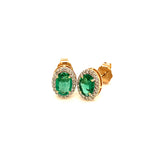 Aretes con esmeralda en oro amarillo 14k.