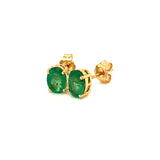 Aretes de esmeralda en oro amarillo 18k