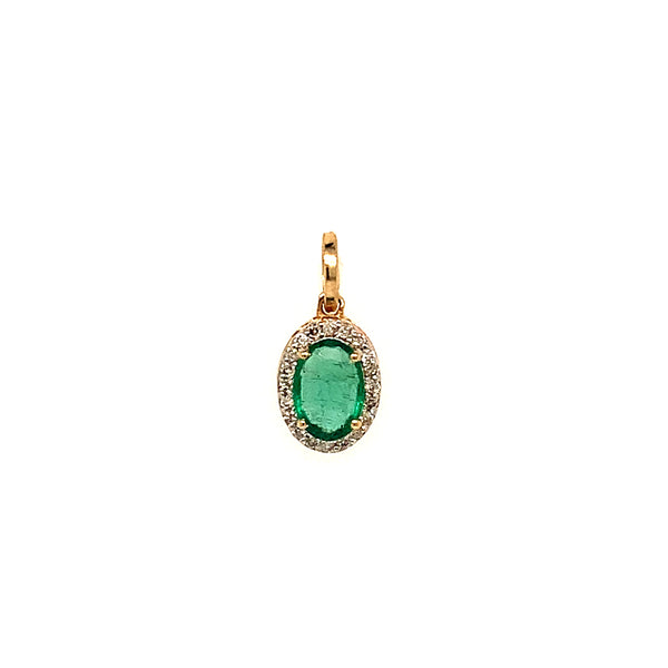 Dije de esmeralda en oro amarillo 14k