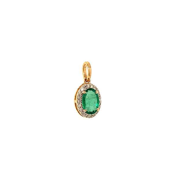 Dije de esmeralda en oro amarillo 14k