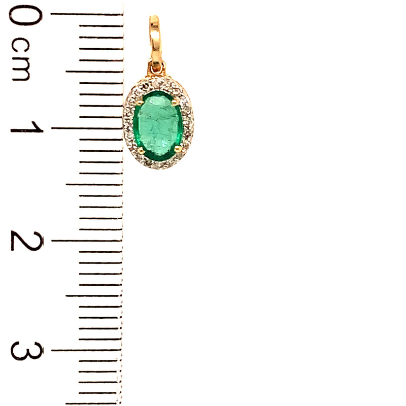 Dije de esmeralda en oro amarillo 14k
