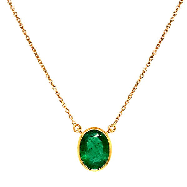 Collar de esmeralda en oro amarillo 18kt.