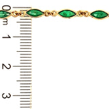 Pulsera con esmeralda en oro amarillo 14kt.