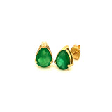 Aretes con esmeralda en oro amarillo 14k.