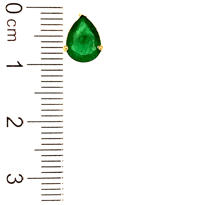 Aretes con esmeralda en oro amarillo 14k.