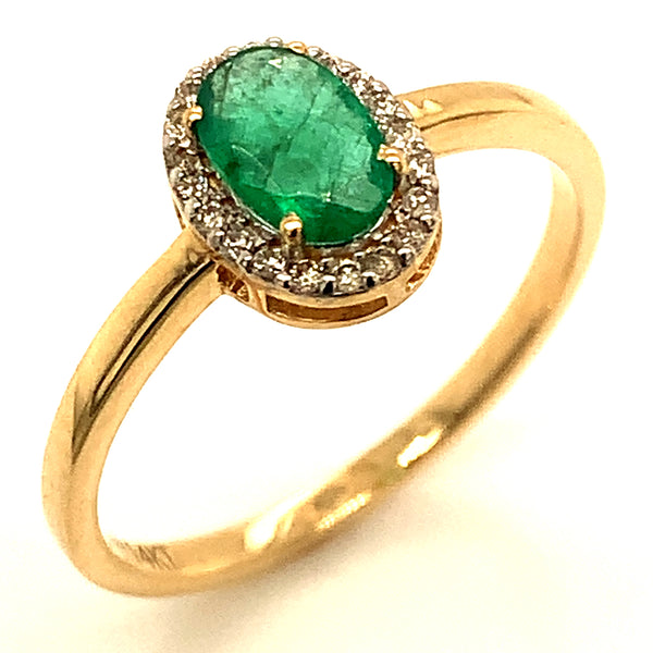 Anillo con esmeralda en oro amarillo 14kt. ANTES: $599