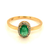 Anillo con esmeralda en oro amarillo 14kt.