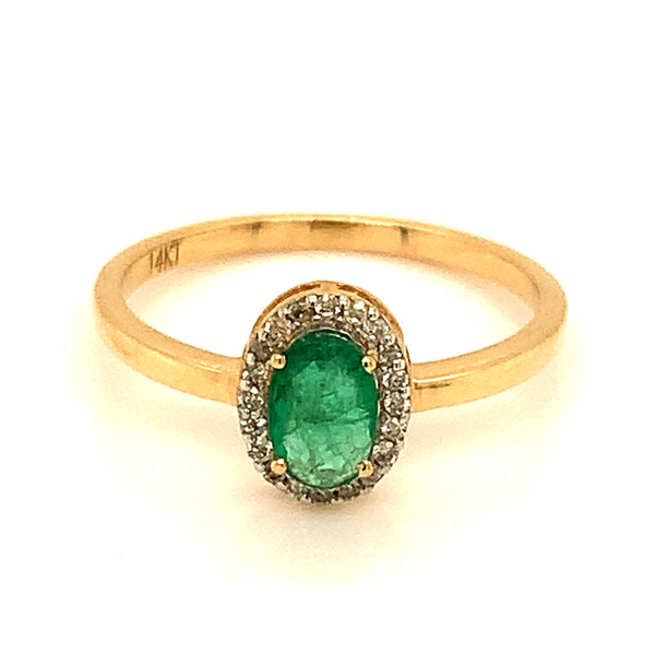 Anillo con esmeralda en oro amarillo 14kt. ANTES: $599