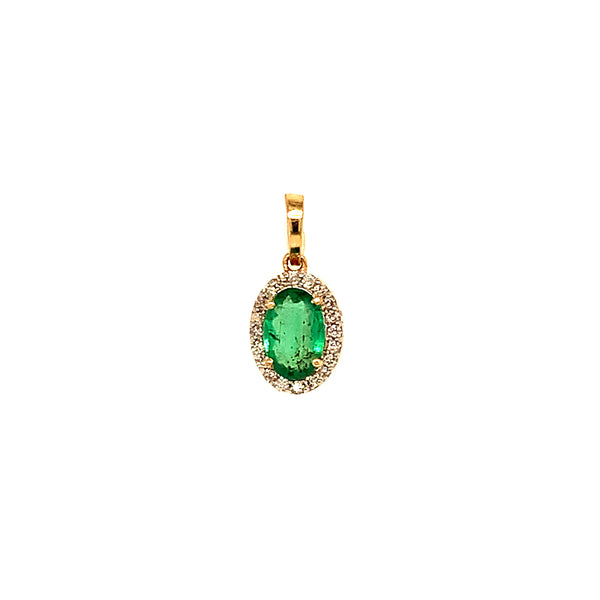Dije de esmeralda en oro amarillo 14k