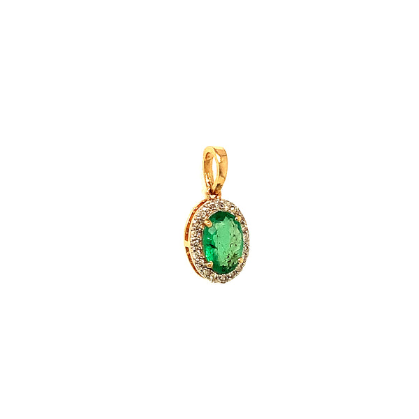 Dije de esmeralda en oro amarillo 14k