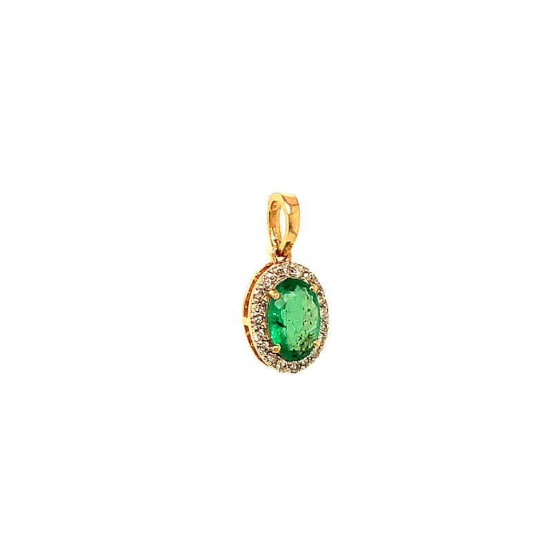 Dije de esmeralda en oro amarillo 14k