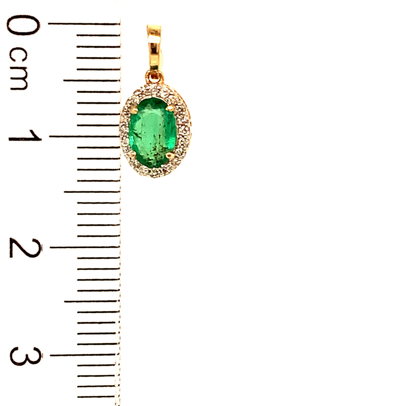 Dije de esmeralda en oro amarillo 14k